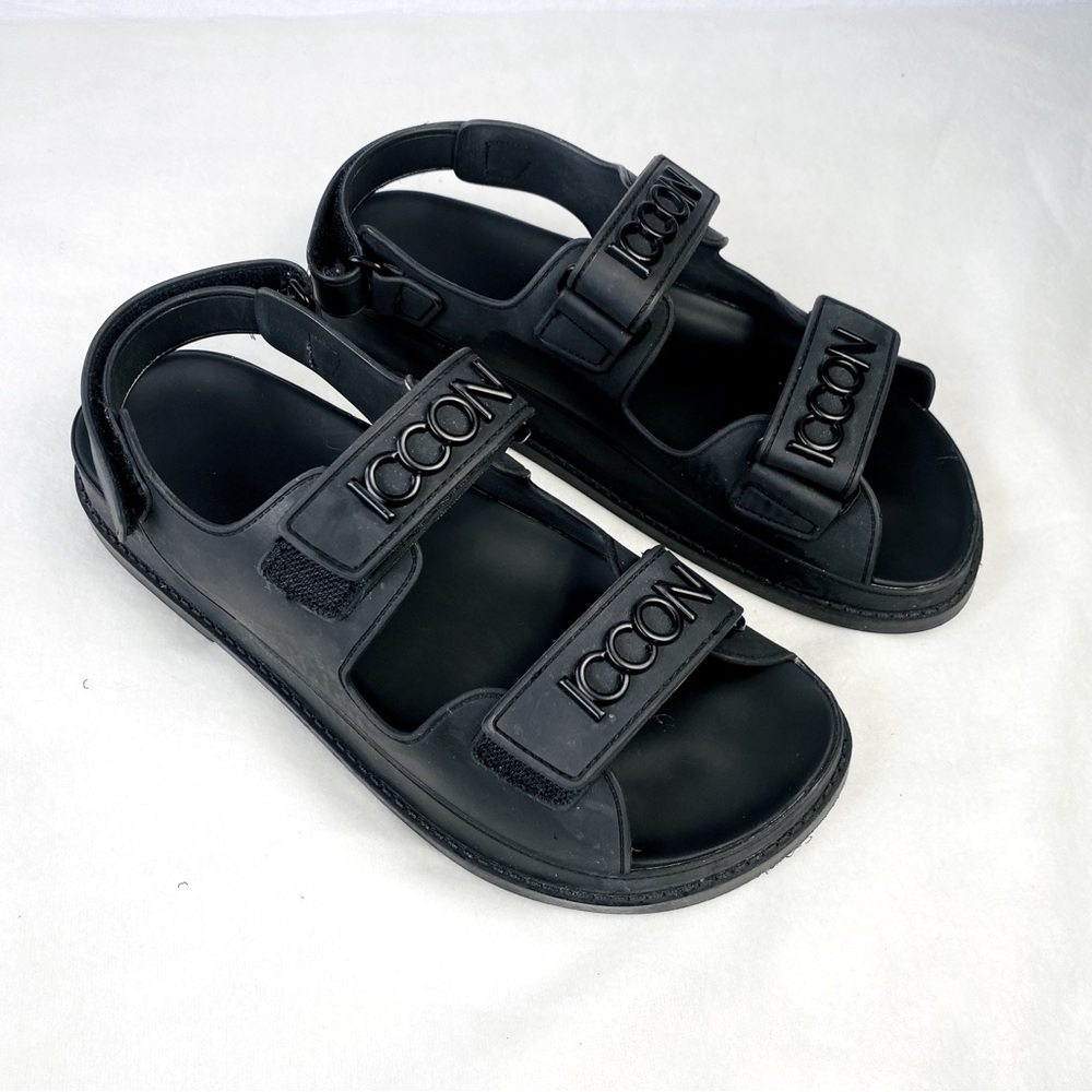 Iccon Dad Chunky Sandals‎ Black Icconic Cris Cavallari US 8 8.5 (250) Y2K